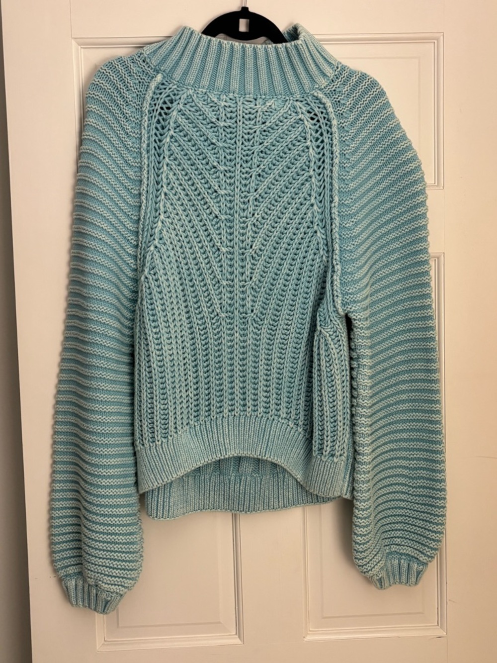 Free People Sweetheart Mock Neck Blue Sweater - Picture 4 of 6